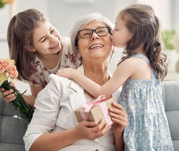 Grandmother with two granddaughters
